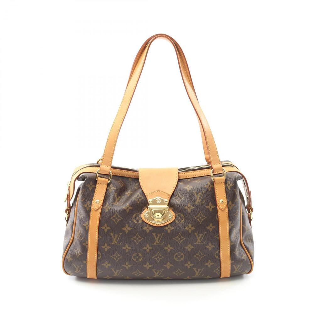 Louis Vuitton Stresa Monogram Shoulder Bag Canvas Leather Brown